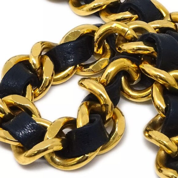 Chanel Medallion Chain Belt Black Small Good - Picture 2 of 5